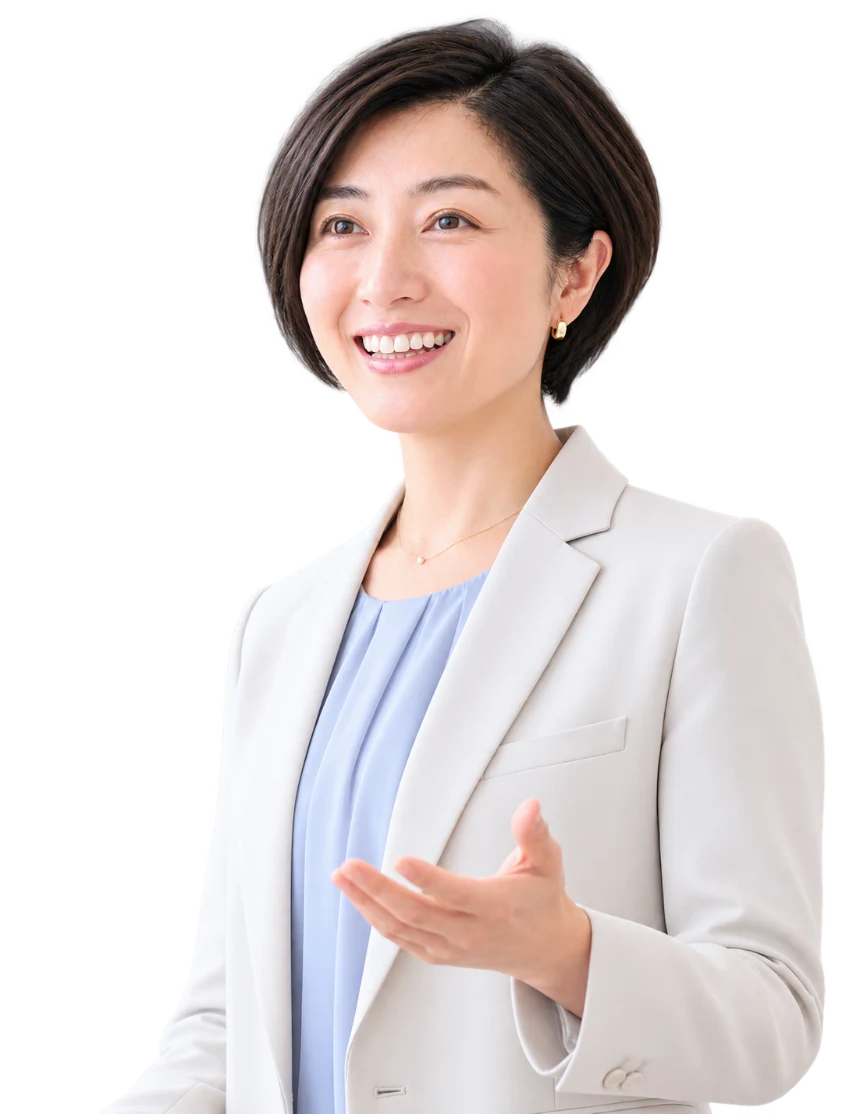 Kanako, a Japanese-language teacher, mid-explanation